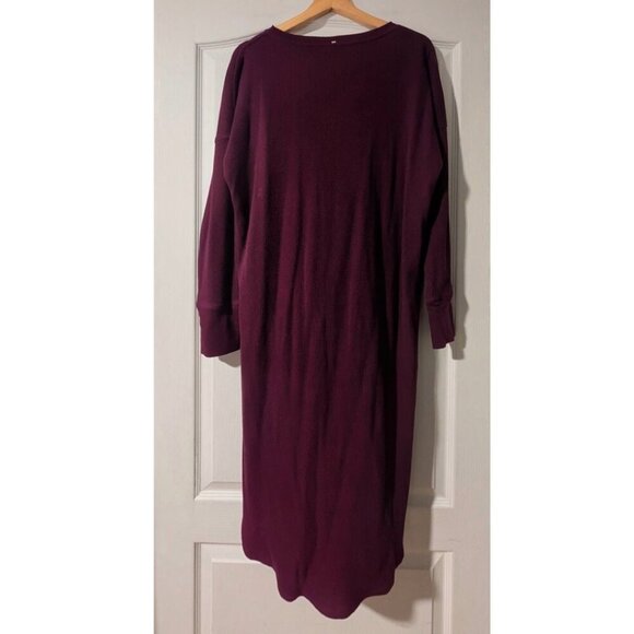 Kit and Ace | Dawn Waffle Lounge Dress In Purple - Picture 4 of 12
